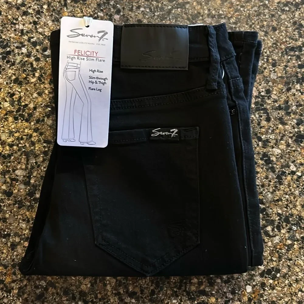 NEW Seven7 Felicity Black High Rise Slim Flare Jeans